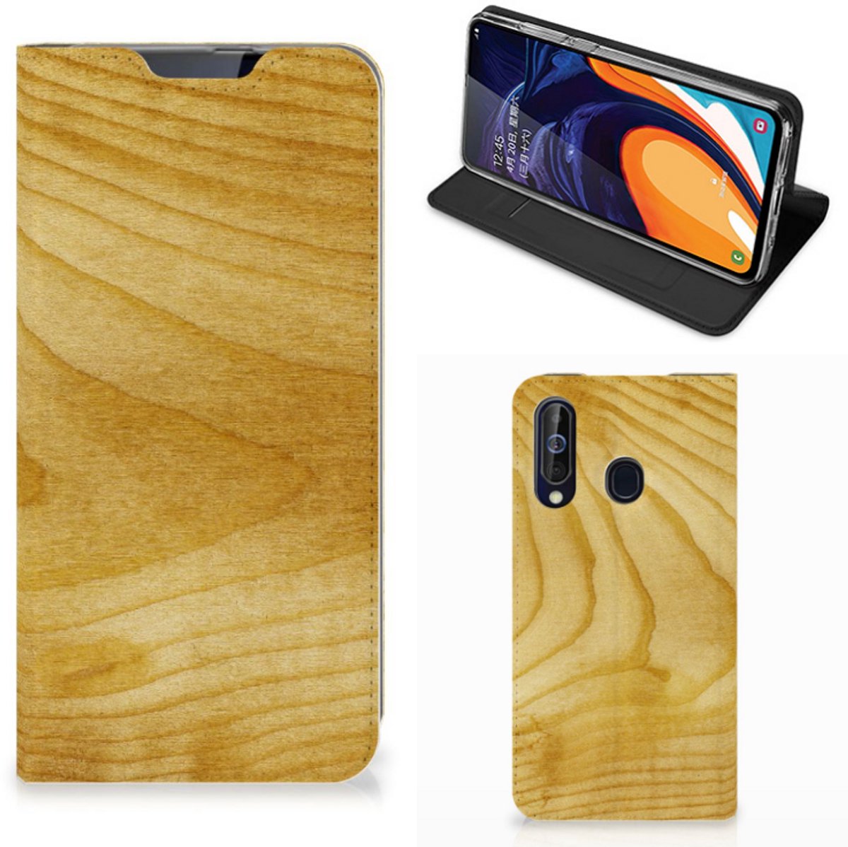 Samsung Galaxy A60 Book Wallet Case Licht Hout