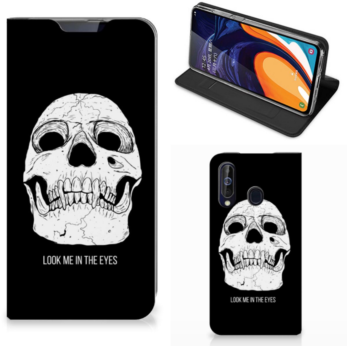 Standcase Hoesje voor Mobiel BookCase Samsung Galaxy A60 Skull Eyes