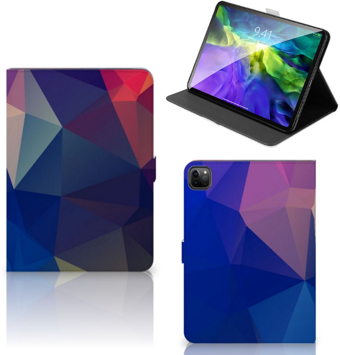 iPad Pro 11 2020/2021/2022 Tablet Beschermhoes Polygon Dark
