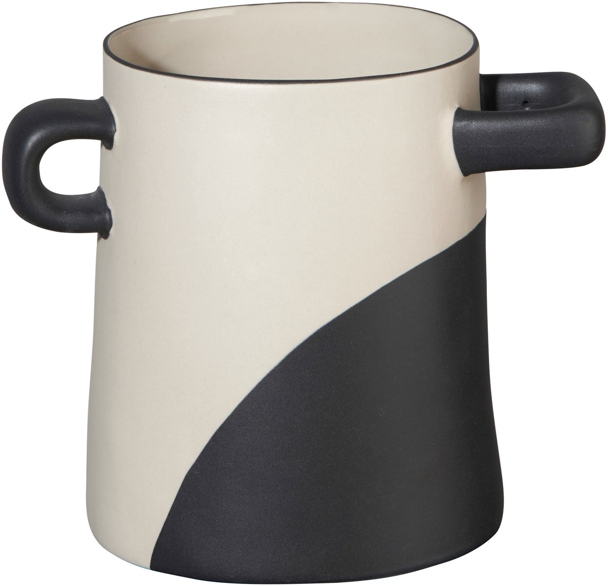 ASA Selection Rayu vaas, tafelvaas, decoratieve vaas, bloemenvaas, steengoed, zwart gedompeld, H 15,5 cm, 84801130