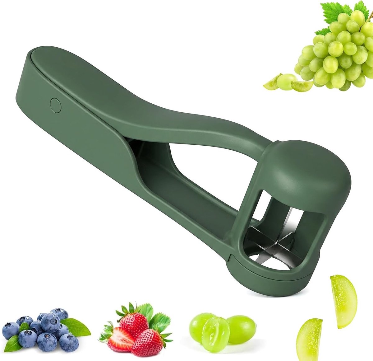 Fruit Slicer voor Groenten en Fruit, Ideaal voor Salades en Taartdecoratie, Snijd Druiven, Tomaten, Kersen en Aardbeien in Kwarten