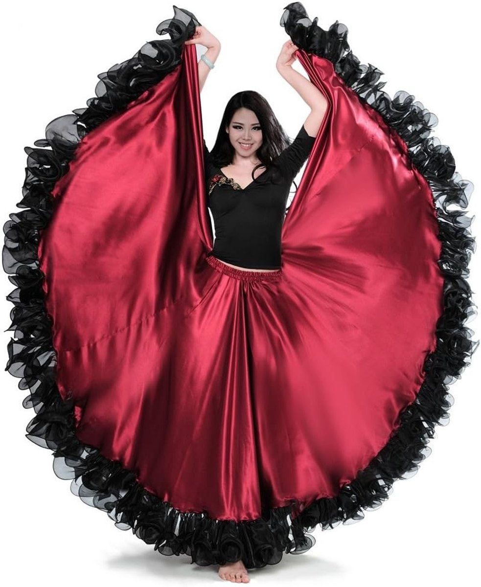 Belly Dance Rok voor Vrouwen - 25 Yard Tribal Skirt met Rimpels en Zwenk - Perfect voor Halloween en Festivals