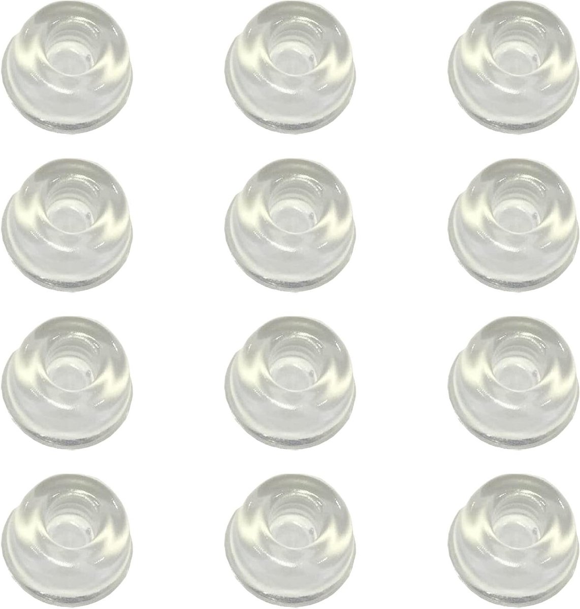 Set van 12 Transparante Siliconen Rubber Voetjes - Elastische Buffer Demper en Schokabsorberende Knoppen voor Deurstoppers en Meubelbeveiliging