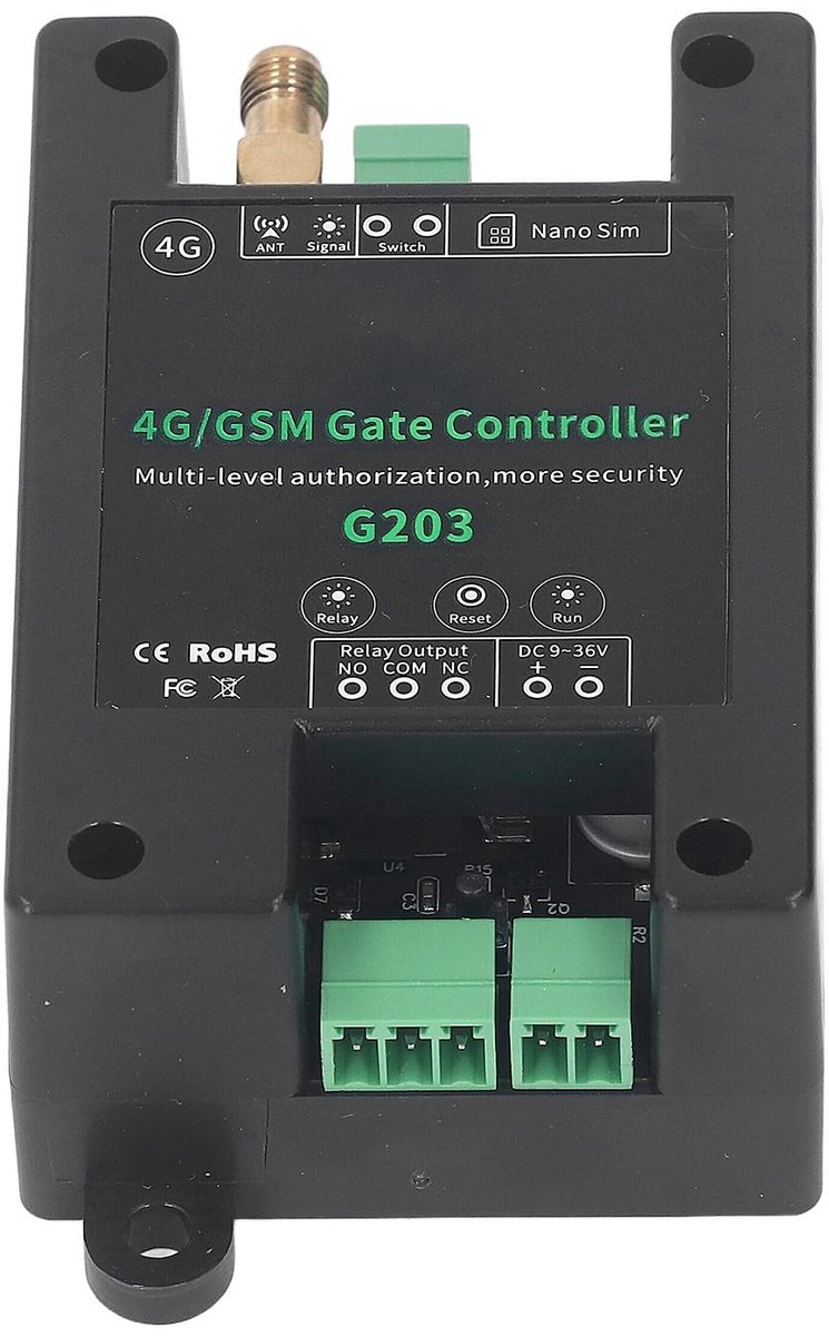 Dailygoody - DC 9-36V Garage Deur Opener - Mobiele Toegang - Zwart - Poort Controller - Geschikt voor G203 - Innovatieve Remote Control
