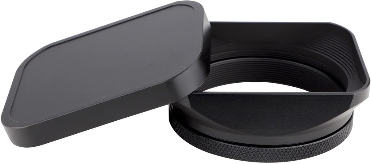Metalen lenshood met 49mm adapterring en metalen dop voor Fujifilm X100V, X100F, X100T en X100S camera accessoires - Zwart, bescherming, fotografie, camera accessoires