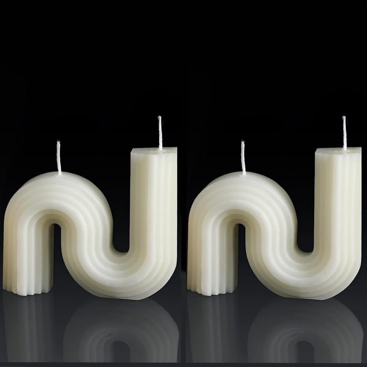 2 Stuks S-vormige Kaarsen - Minimalistische Geometrische Soy Wax Geur Kaarsen voor Decoratie, Verjaardag en Bruiloftsgeschenken