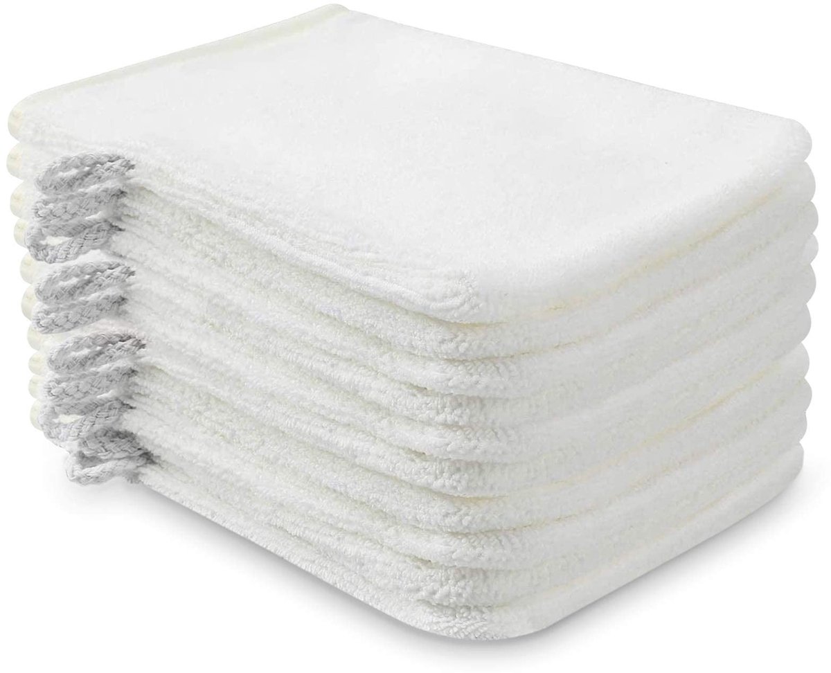 Dailygoody - Microvezel washandjes - Herbruikbare make-up-remover - 10 stuks - Wit - Zachte gezichtsreinigers - Ideaal voor volwassenen - 15 x 20 cm