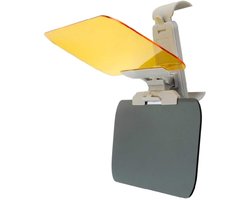Dailygoody - Auto Zonneklep Uitbreiding - Anti-Glare Voorruit Extender - Geel/Grijs - 2 in 1 Auto Vizier - Geschikt voor Dag en Nacht - 32x12cm