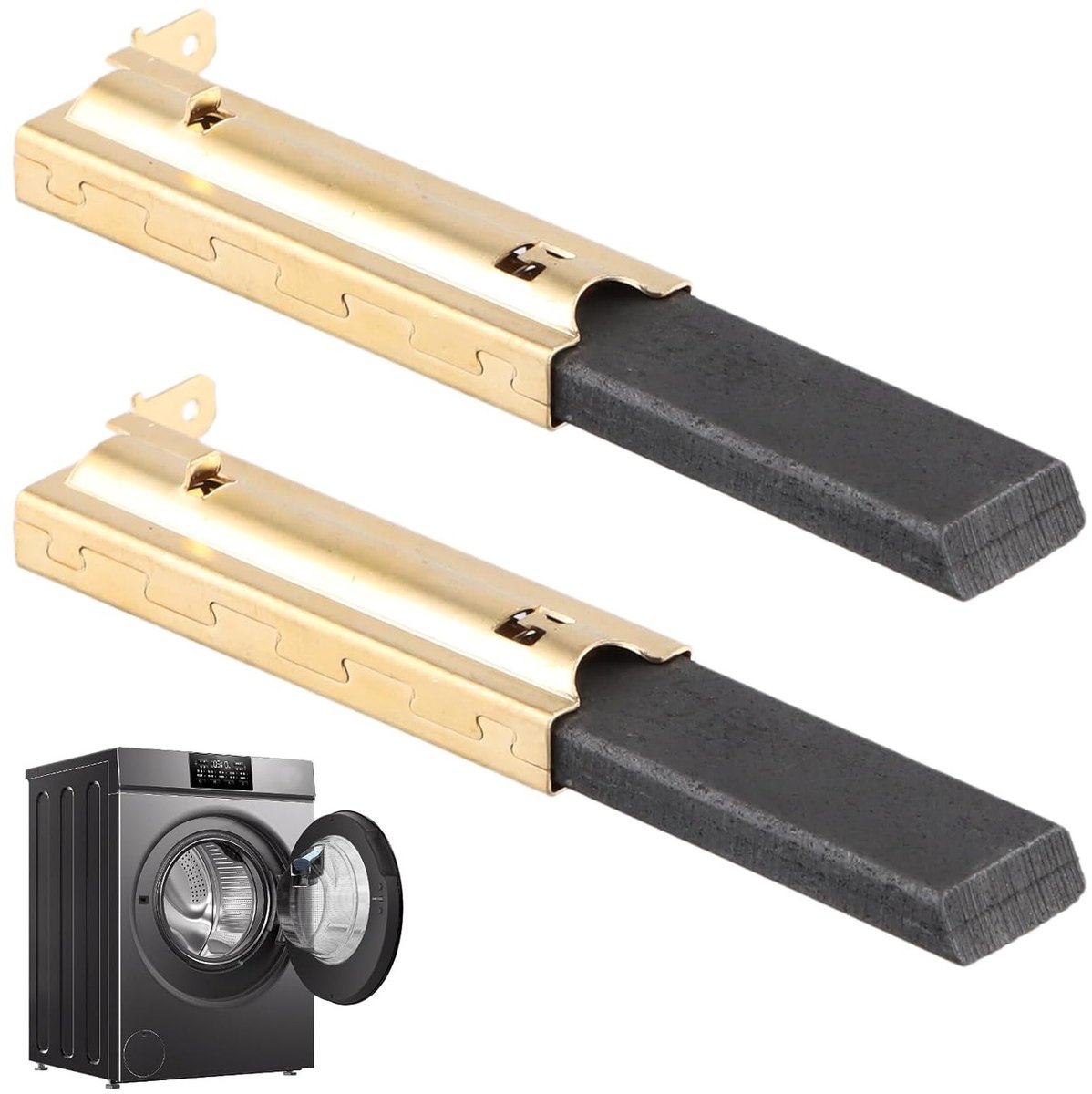 Set van 2 Carbon Borstels voor Wasmachine, Vervangende Onderdelen voor Elektrische Motor, 5 x 13.5 x 39.6 mm, Hoogwaardige Kwaliteit en Duurzaamheid