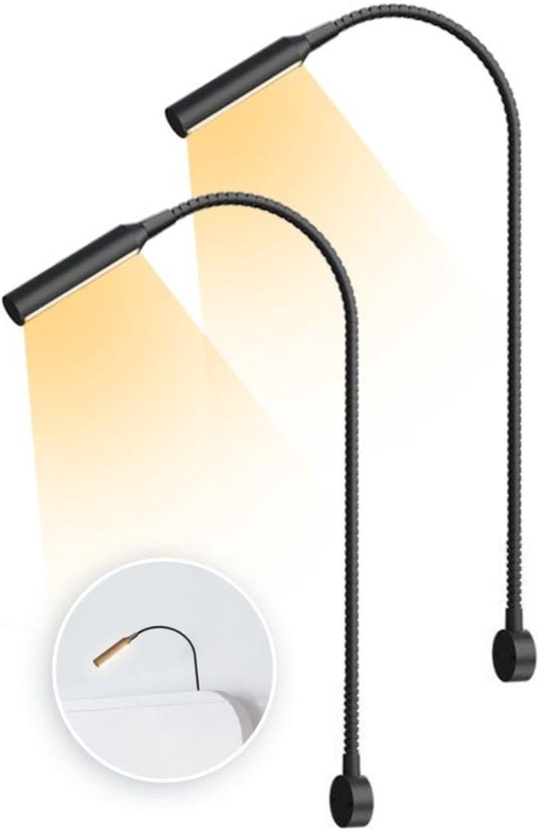 MRKK® Bedlampjes Hoofdbord - Leeslampjes met Meerdere Standen - Bedlamp Slaapkamer Volwassenen - Zwart