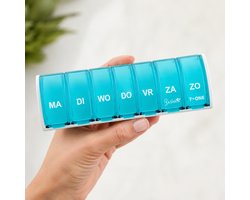 Yashika Pillendoosje 7 Vakken – Pillendoos 7 Dagen – Medicijndoos – Pillenplanner – Pillen Organizer – Medicijn Organizer – Pillenbakje – Medicatie Planner – Tabletten Doosje – Supplementen Doosje – Week Pillendoos – Nederlandstalig – Reisdoosje