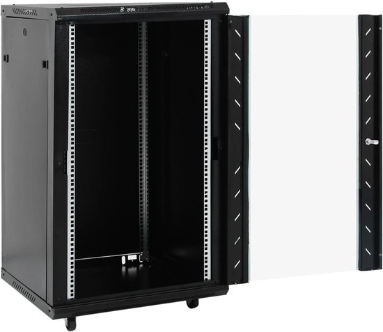 vidaXL - Netwerkkast - met - draaiwieltjes - 18U - 19" - IP20 - 60x60x100 - cm van Merkloos — afbeelding 3