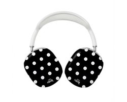 xoxo Wildhearts hoesje geschikt voor AirPods Max (2) - Polka Dots (Zwart) - Ook als telefoonhoesje verkrijgbaar - schokbestendige case - koptelefoonhoesje - Beschermhoes met stippenpatroon - Zwart met witte stippen
