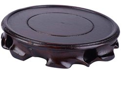 Dailygoody - Houten Display Stands - Praktische Basis - Paars Zand Pot Vaas - Aquarium Ronde Theepot Vaas - Bonsai Base - Geschikt voor Huisdecor
