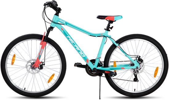 HILAND Mountainbike Dames - 27 Inch - 18 Versnellingen - Lichtgewicht Aluminium Frame - Verende Voorvork - Dubbele Schijfremmen van Hiland — afbeelding 2