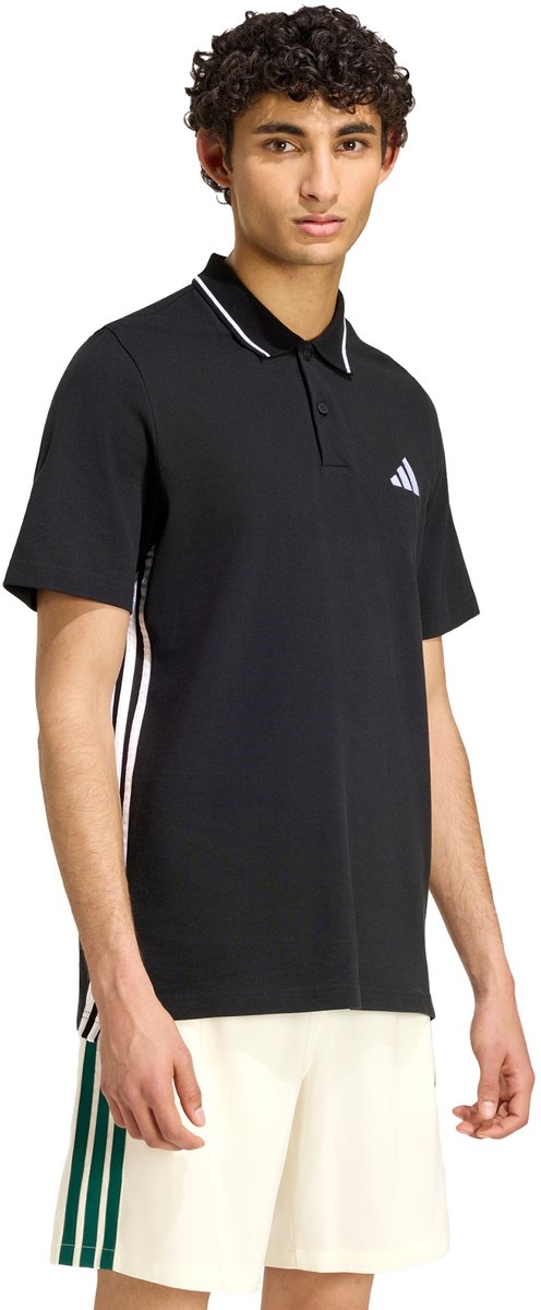 Adidas Sportswear Essentials 3-Stripes Piqué Poloshirt Heren Zwart