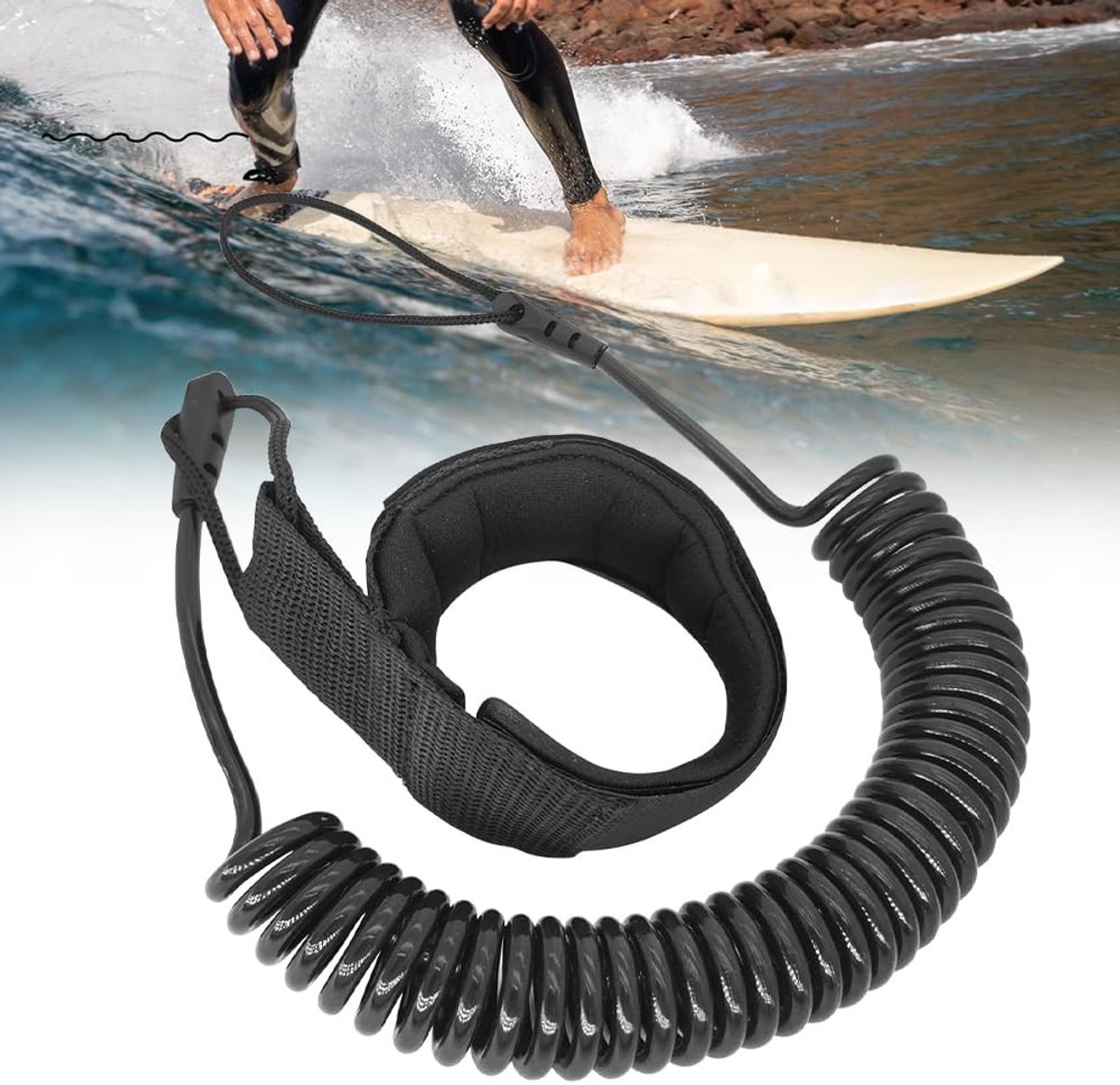 Dailygoods- Surf Leash 3.0M - Coiled Veiligheidslijn - SUP/Kajak