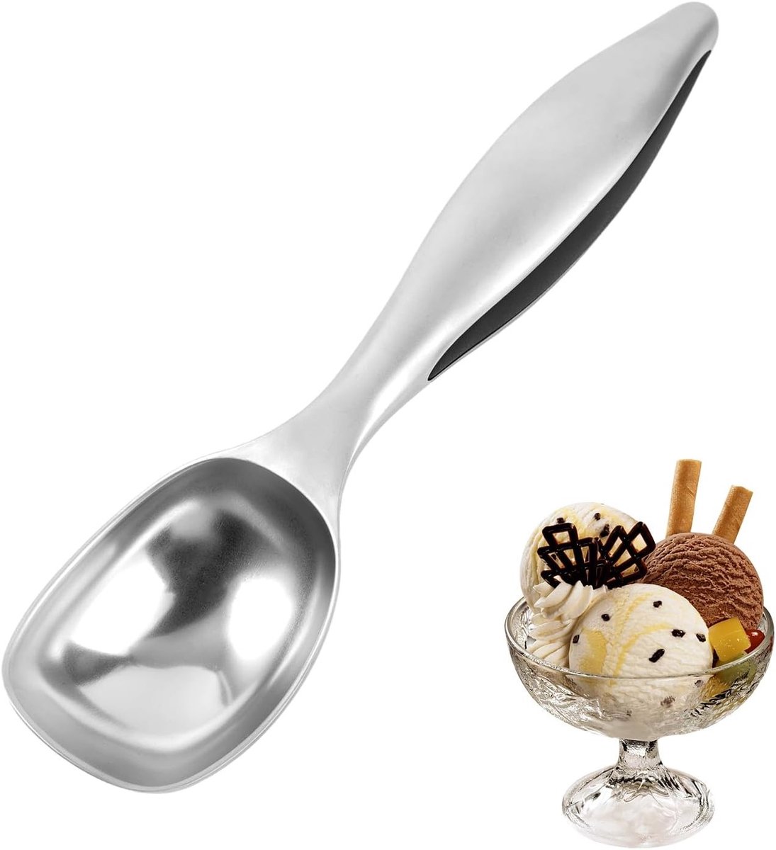 Robuuste RVS IJslepel van 17,5 cm voor Perfecte Porties IJs, Melonbollen en Koekjes