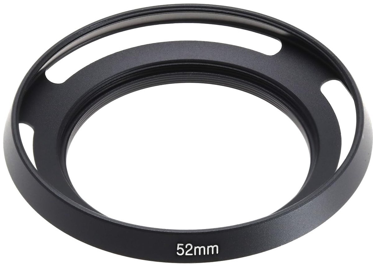 Dailygoody - Zonnekap - 52mm lenskap - Aluminiumlegering - Zwart - Bescherming tegen reflecties - Geschikt voor Fujifilm XC15-45mm lens - Perfect