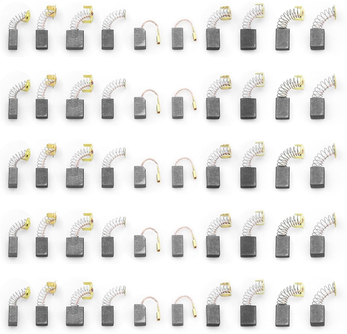 Dailygoody - Koolborstels - Universele vervangende koolborstels - 50 stuks - Koolstof en grafiet - Voor elektrisch gereedschap - Geschikt voor el