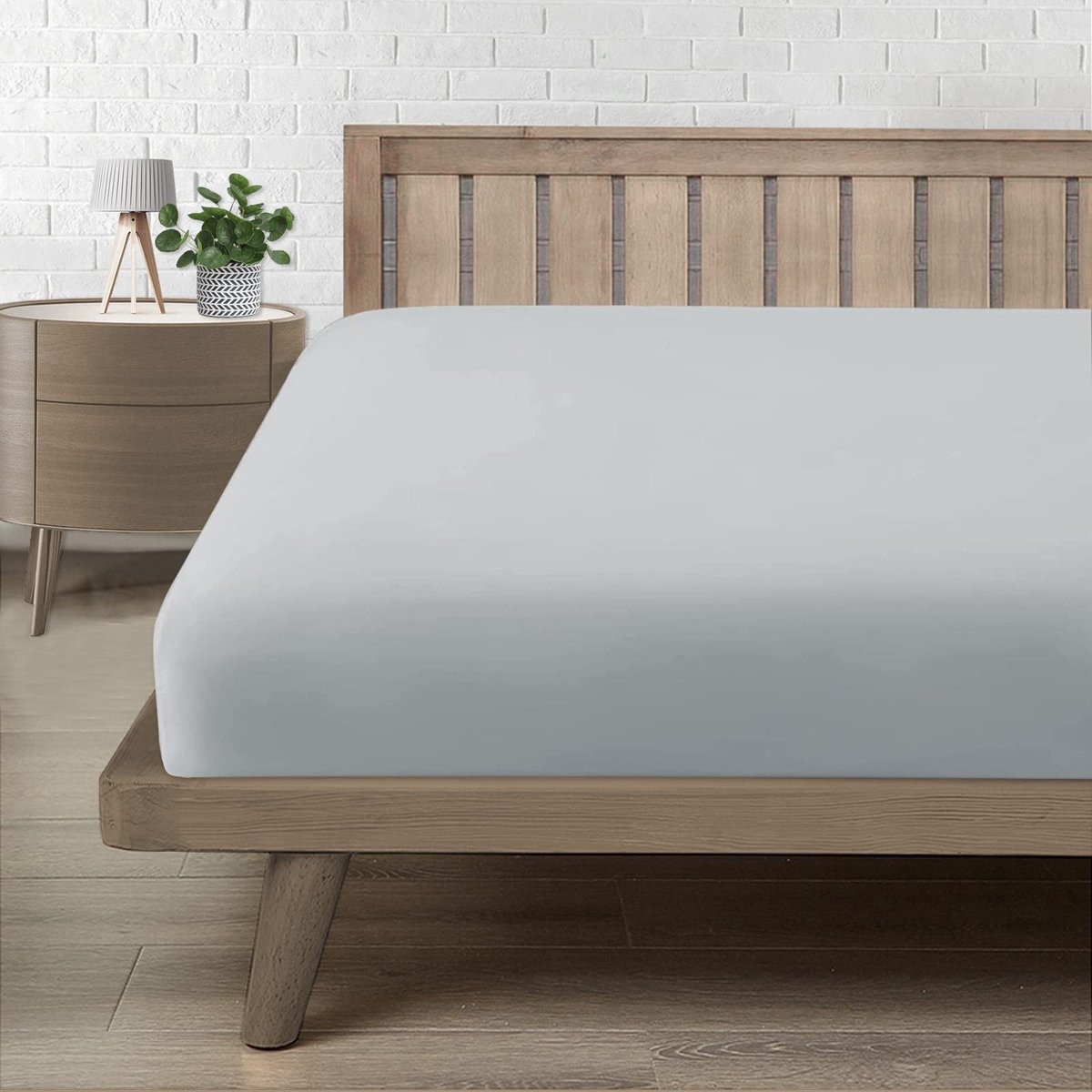 Dailygoody - Drap Housse 150X190 - Ademend en Comfortabel - Lichtgrijs - Matrashoes voor 2 Persoons - Geschikt voor 30 cm Diepte