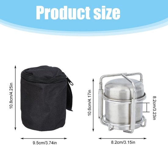Cosensi - Dailygoods - Dailygoody - Camping Alcoholfornuis - Draagbare Brander - Roestvrij Staal - Ultralight Kachel - Ideaal voor Backpacken - Stevige Alcoholoven van Cosensi — afbeelding 3