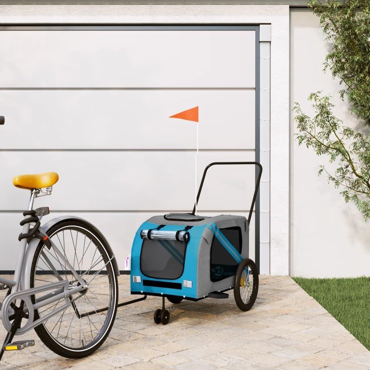Fietskar voor honden - Hondenaanhanger reis - Comfortabel vervoer - Robuust ijzeren frame - 134 x 68 x 72 cm