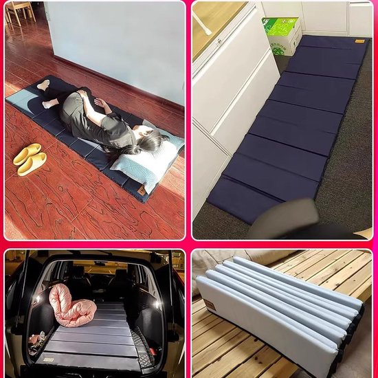 Opvouwbaar Matras - Slaapmat Camping - Comfortabel Slapen - Ruimtebesparend Ontwerp - 185x65cm - Blauw — afbeelding 2