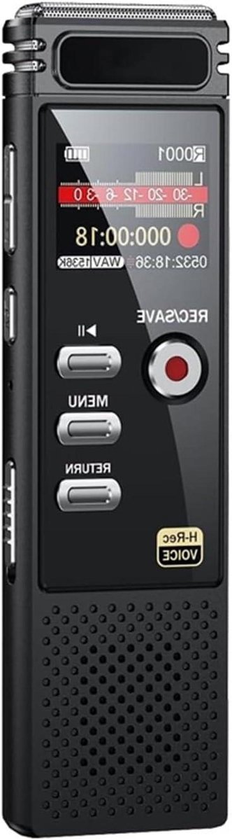 Spraakgestuurde recorder - MP3 speler - Lezingen opnemen - Intelligente besturing - 8 GB - Zwart