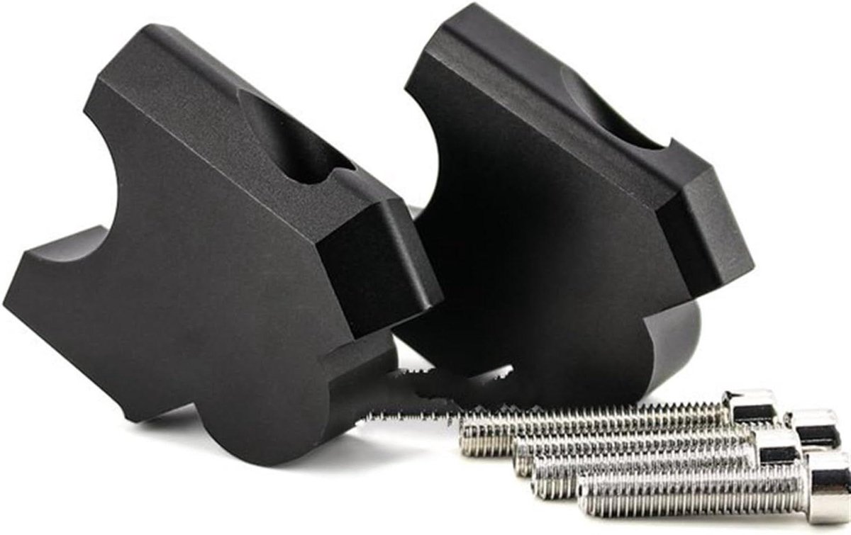 Stuur Riser Adapter - Motorfiets Klem - Comfortabeler Rijden - 46mm Hoger 23mm Achter - Voor 28mm Stuur - Zwart