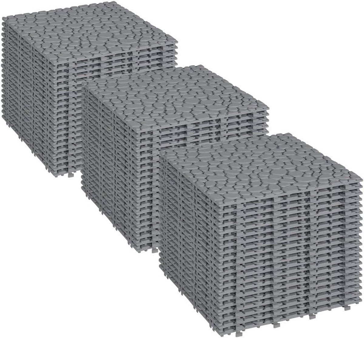 Vloertegels - Terrastegels Buiten - Buitenruimte Vernieuwen - Kiezelstructuur Grip - 30 x 30 cm - Grijs