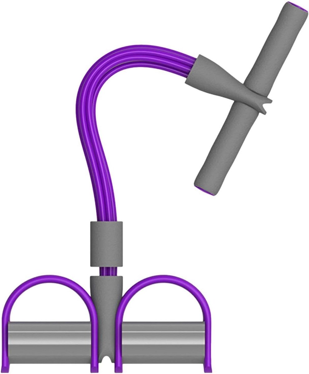 Spanband met pedaal - Full-body trainer - Fitness thuis - Antislip ontwerp - 47 x 25 cm - Paars