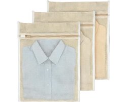 Set van 3 katoenen waszakken met ritssluiting - 40x30 cm