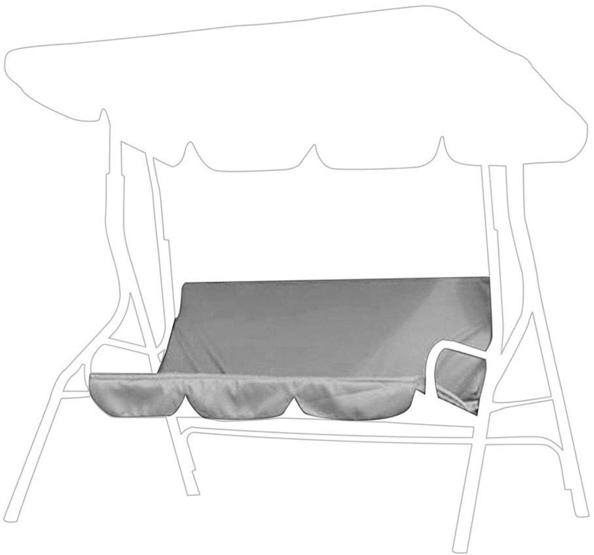 Solidchoice - Dailygoody - Schommelstoelhoes - Waterdicht - Grijs - Wasbaar - Tuinaccessoire - Geschikt voor Relaxstoelen