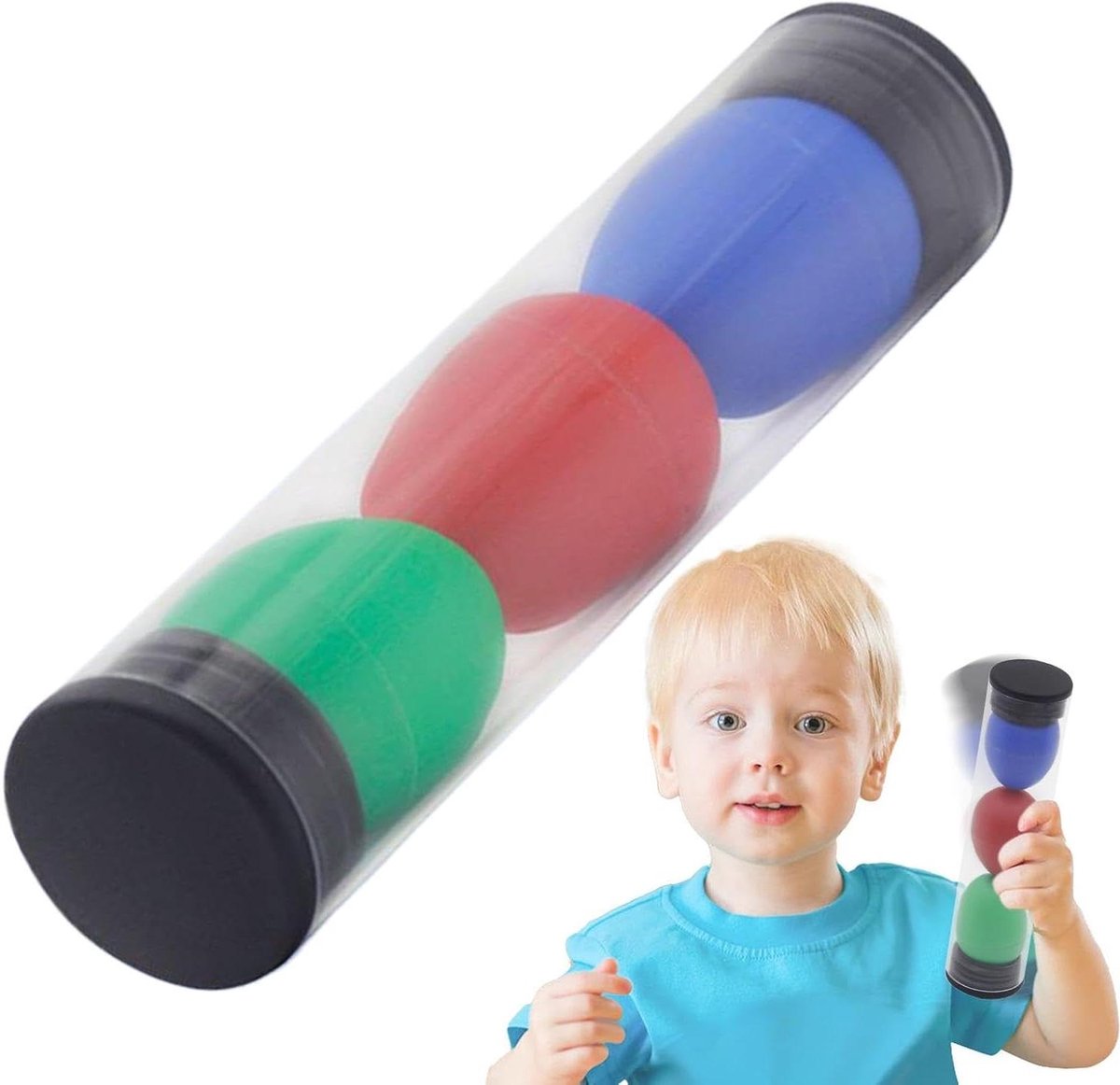 Eierschudders - Percussie instrument - Muziek leren - Meerkleurig ontwerp - 19 cm - Willekeurig