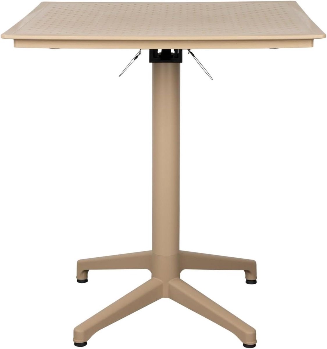 Bistrotafel Inklapbaar - Balkon Tafel - Kleine Ruimtes - Opklapbaar Blad - 70x70 cm - Beige