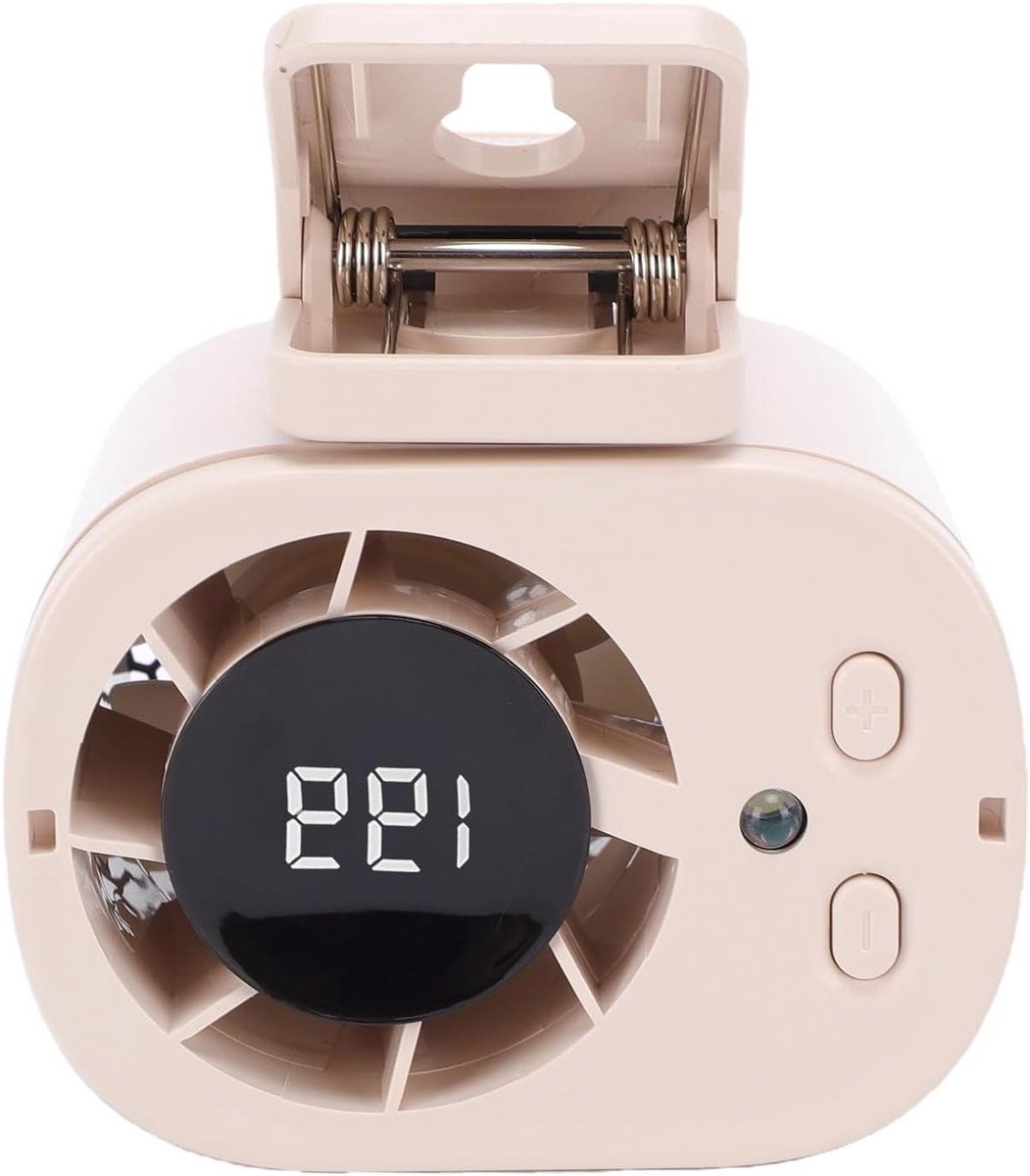 Draagbare Heupventilator - Nekventilator USB - Persoonlijke Koeling - 199 Snelheden LED - 3000 mAh - Beige