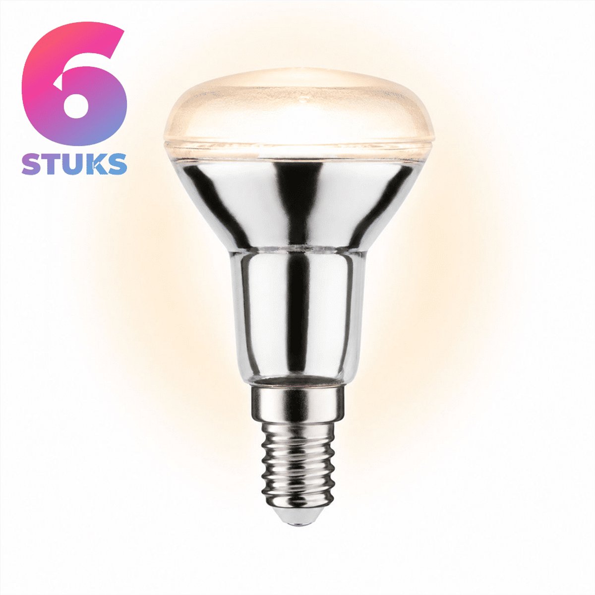 6x Reflector Gloeilamp E14 - 25W - Warm Wit Licht (2700K) - 150 lm - 1 jaar - Dimbaar - R50