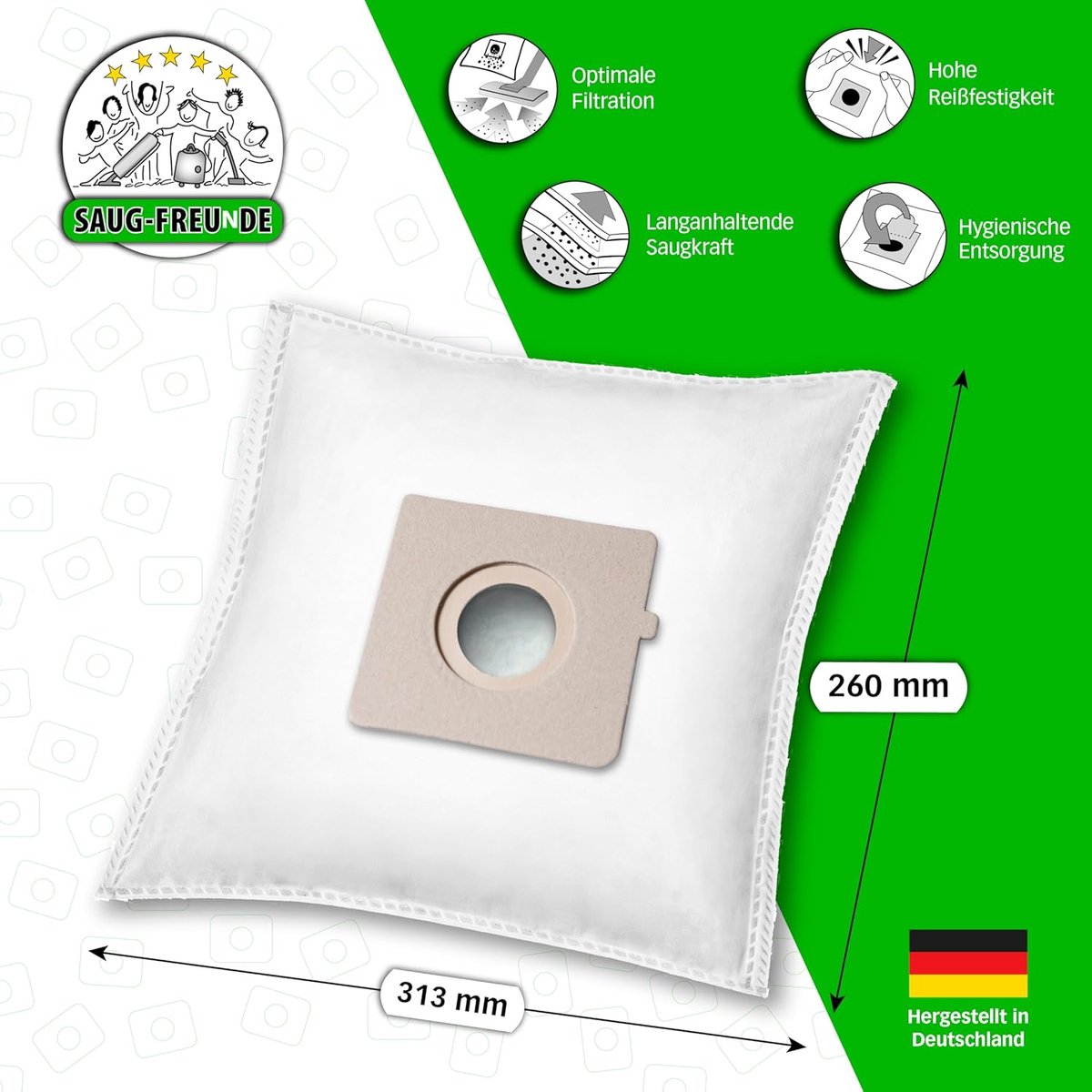 Stofzuigerzakken - Stofzuigerzak - Stofzuigen - Microfleece filtratie - 20 stuks - groen