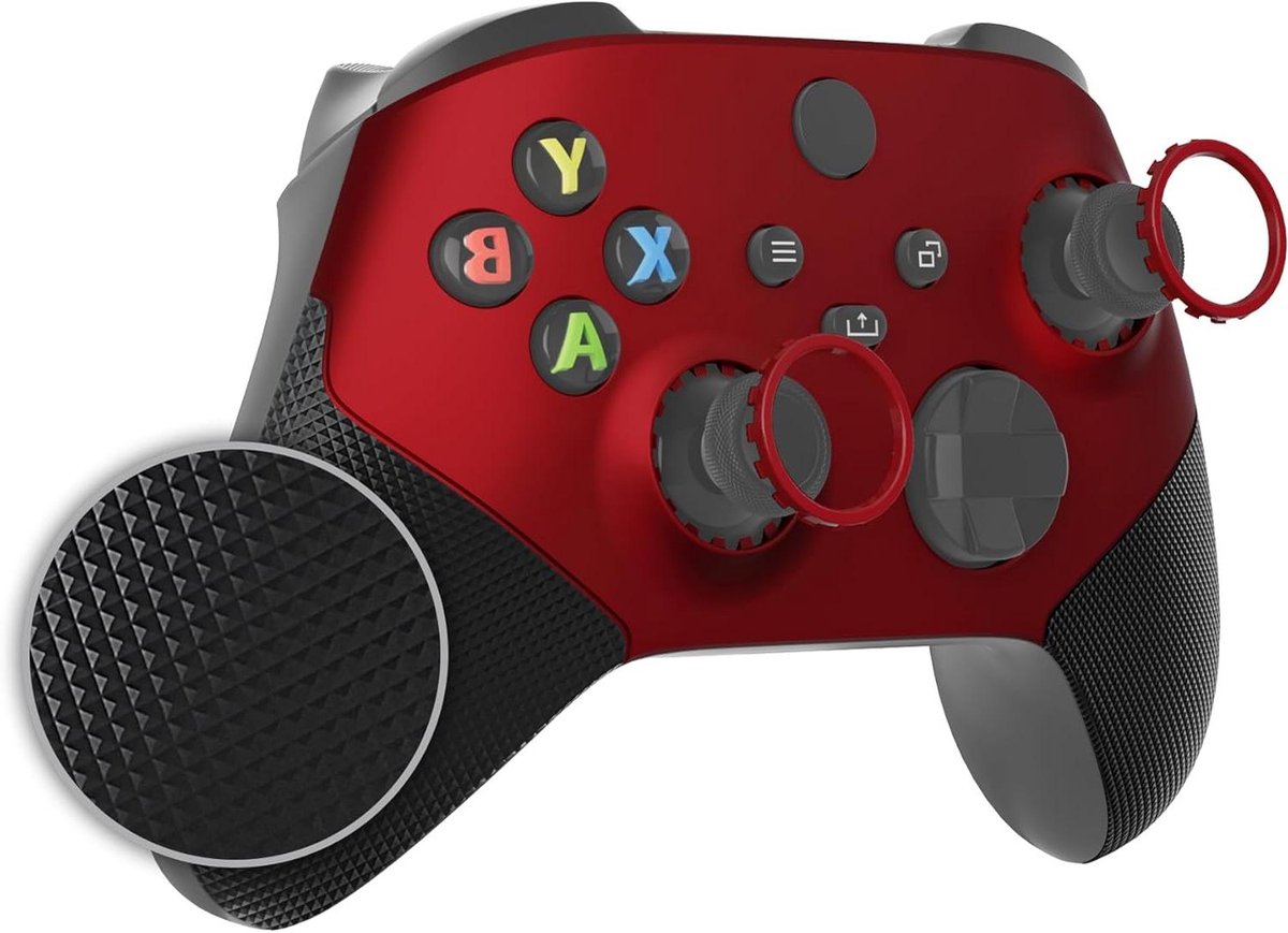 Controller Shell Replacement - Faceplate Housing - Controller Personaliseren - Verbeterde Grip - 3 x 2 x 1 cm - Rood