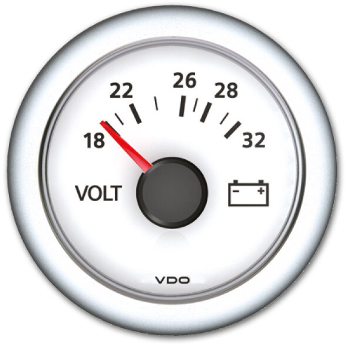 VDO ViewLine witte Voltmeter 24 Volt
