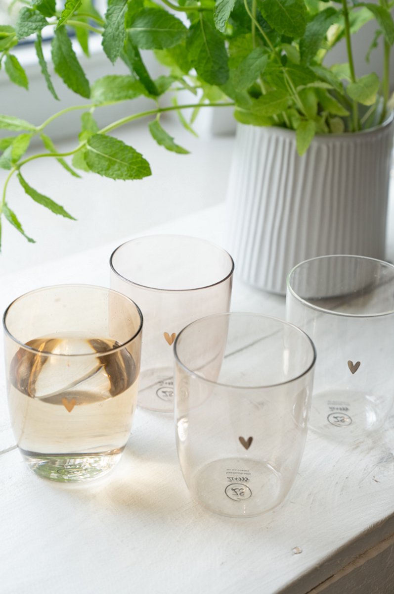 Zusss Cadeauset - Drinkglazen 4 Kleuren - Verjaardag - Cadeau Wit