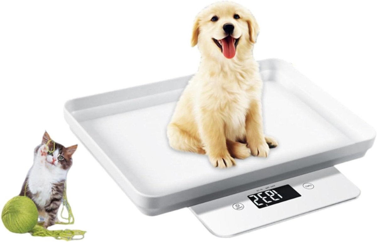 Digitale Weegschaal - Precisie Weegschaal - Dieren wegen - Grote LCD Display - 10 kg - Wit