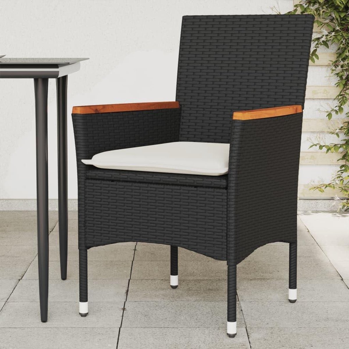 Tuinstoelen met kussens - Buitenstoelen polyrotan - Genieten in de tuin - UV-bestendig PE-rotan