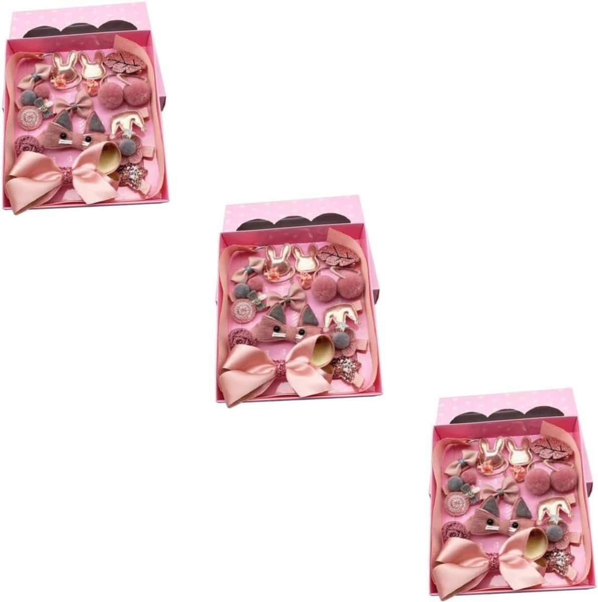 Haarspeld Set - Kinder Accessoires - Dagelijks Gebruik - Stoffen Strikken - 54 Stuks - Roze