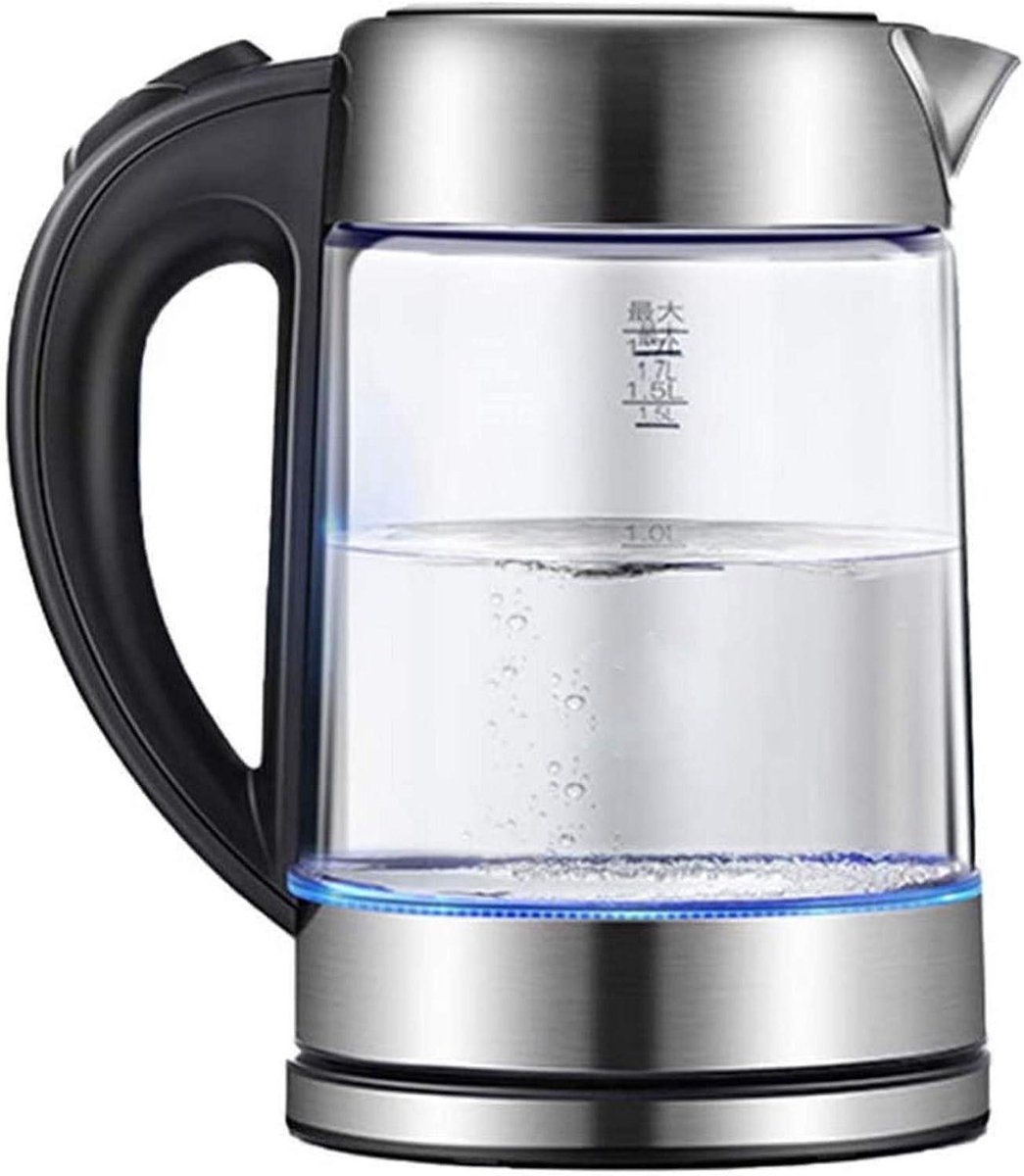 Elektrische Waterkoker - Snelkoker Glas - Snel Water Koken - LED Verlichting - 1.7 Liter - Roestvrij Staal