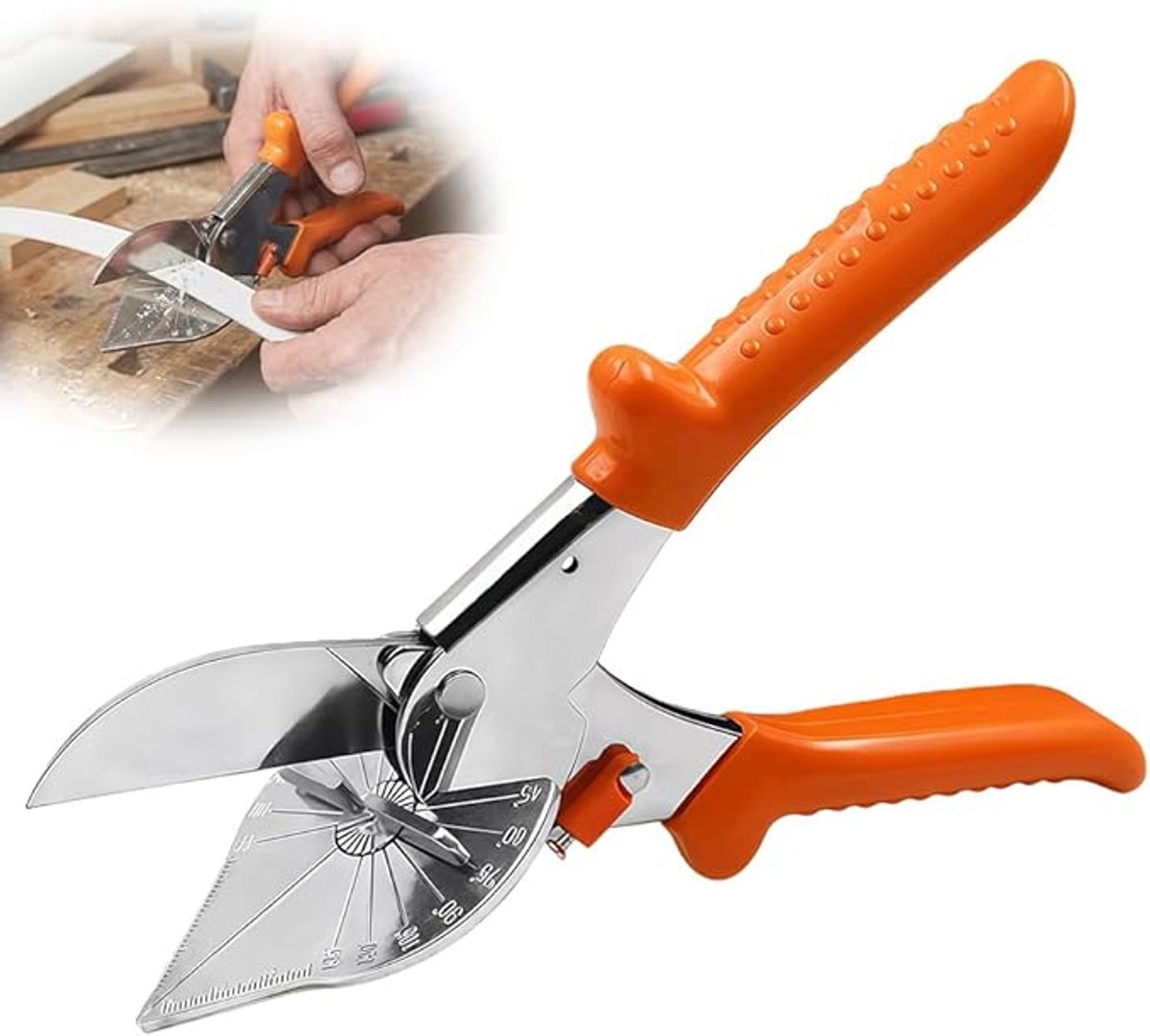 Multihook Afwerkschaar – Handig gereedschap voor verschillende snijhoeken – Verstelbare Hoekschaar 45-135 Graden – Precisieschaar voor Hout, PVC en Kunststof Afwerkingen
