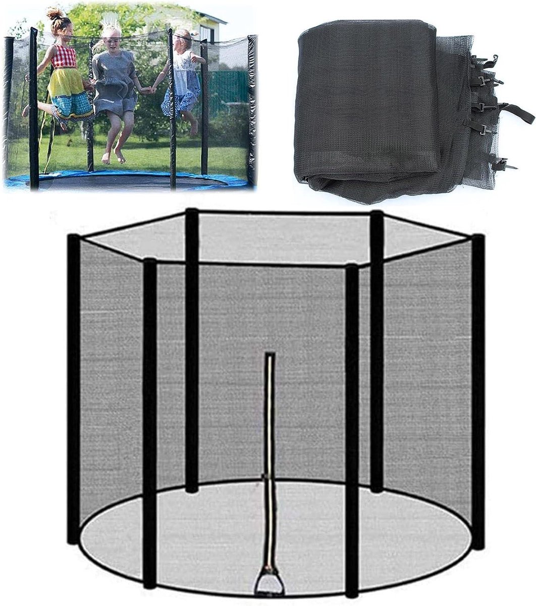 Trampoline Veiligheidsnet - Trampoline Net - Veilig Springen - UV-bestendig Gaas - Ø 244-396cm - Zwart