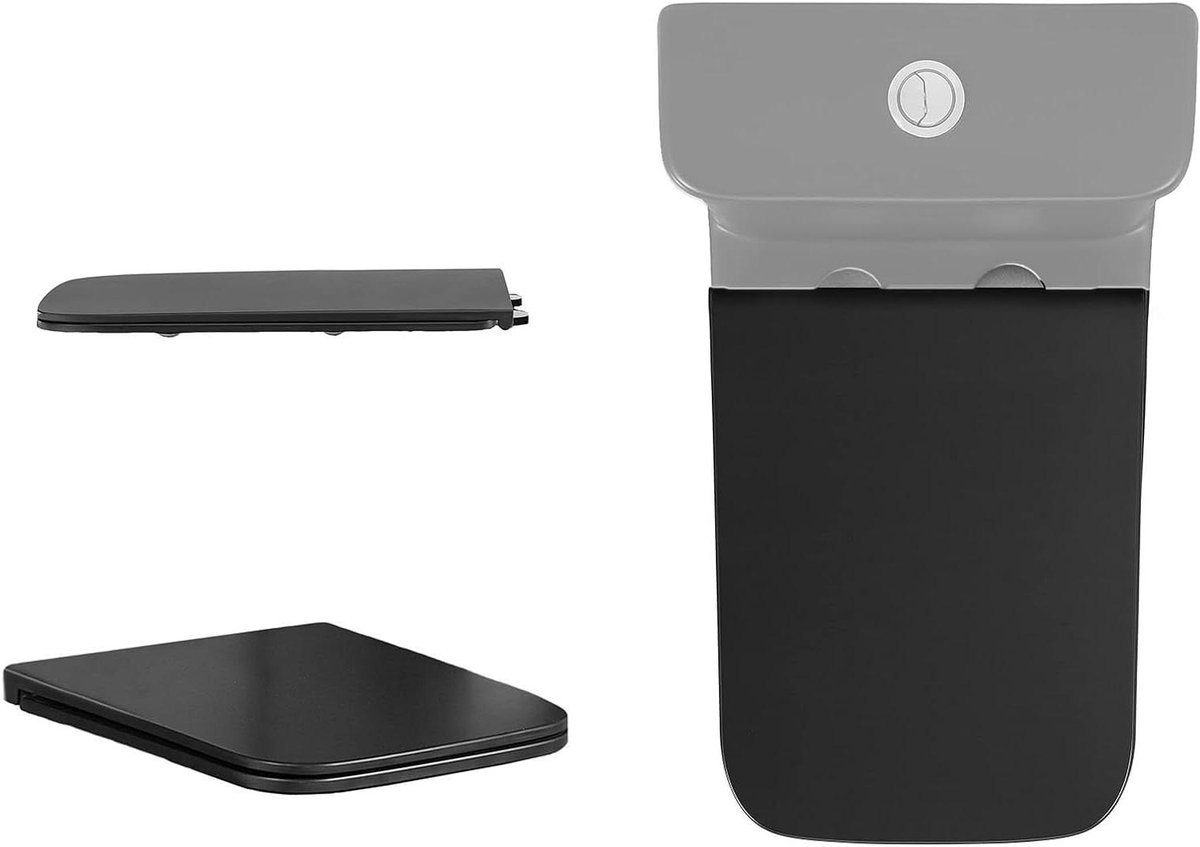 Vierkante Toiletbril - WC-bril - Toilet Reinigen - Snelontgrendeling - Universeel - Zwart