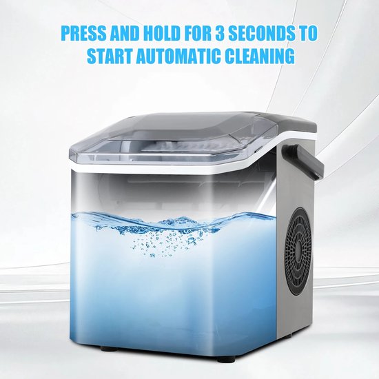 MakkelijkMooi Elektrische IJsblokjesmaker - IJsblokjesmachine - Automatische Reiniging - 12 kg IJs per 24 uur - Twee Formaten — afbeelding 4